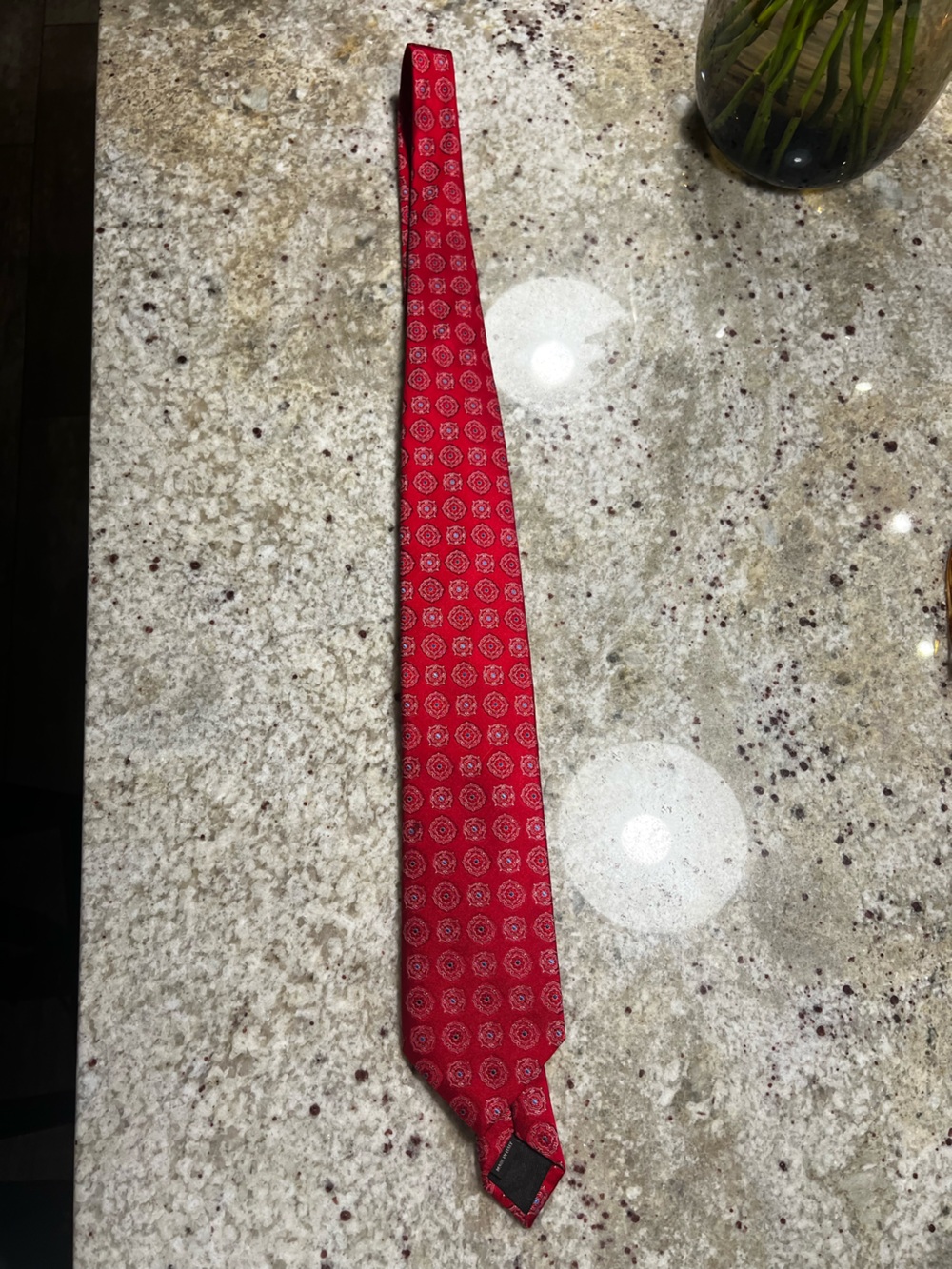 Canali Red Patterned Silk Tie